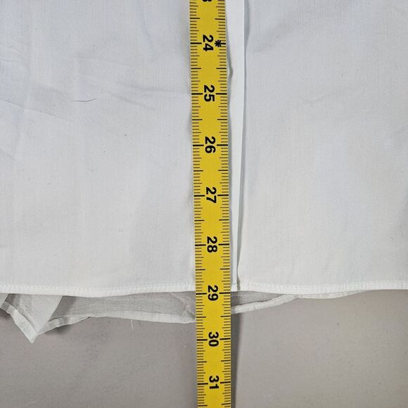 Lafayette 148‎ Sz 14 White Button Up Shirt Cotton Silk Stretch Long Sleeve Sheer - Picture 6 of 6